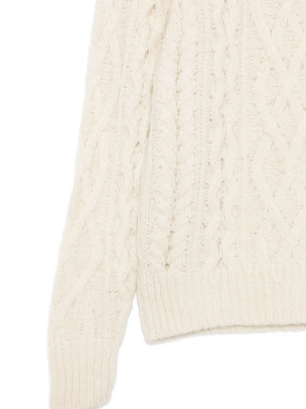 Isabel Marant Étoile Cable Knit Long Sleeve Crew Neck Top In Neutral