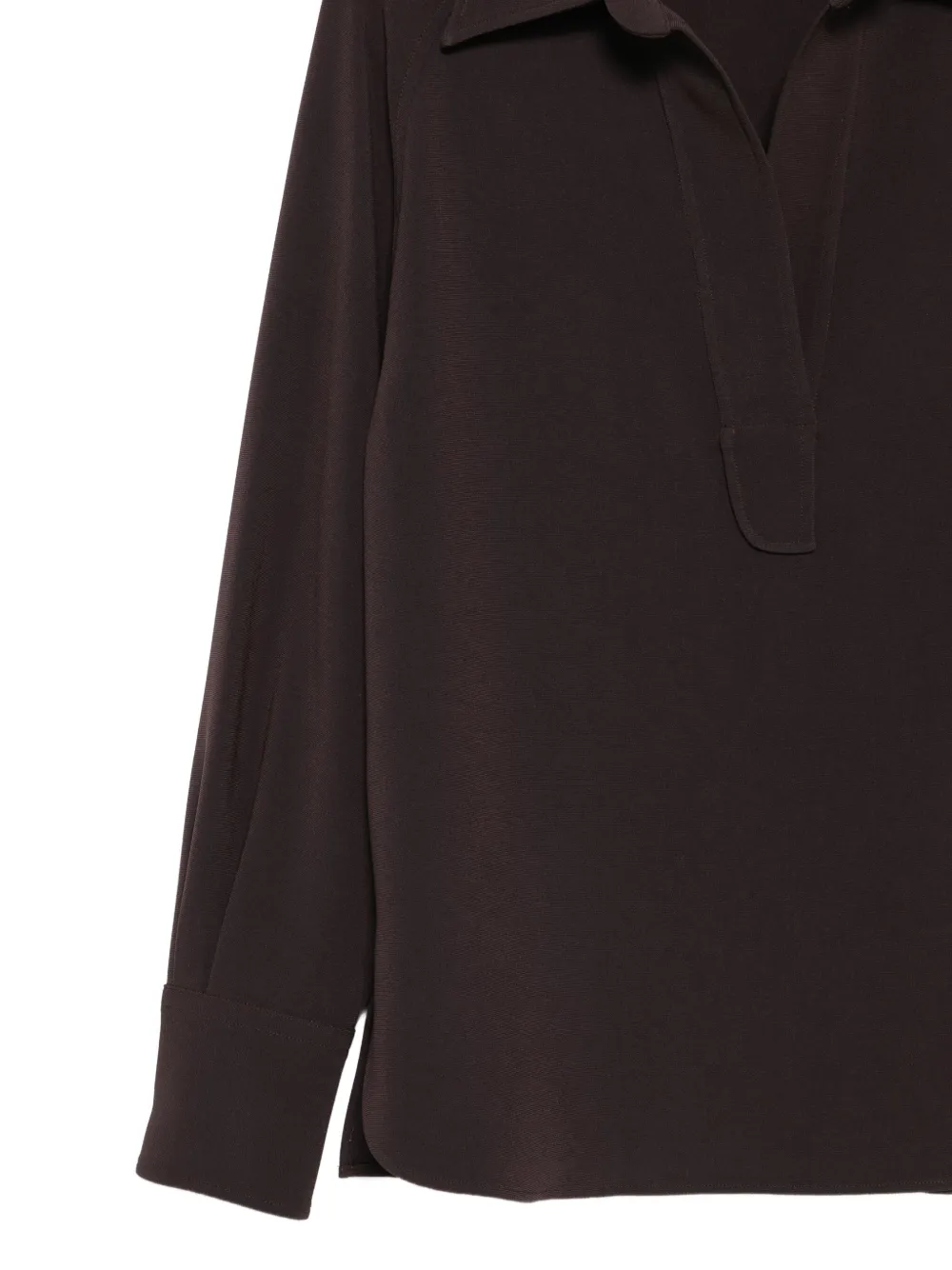 Alberto Biani Top met kraag en lange mouwen Bruin