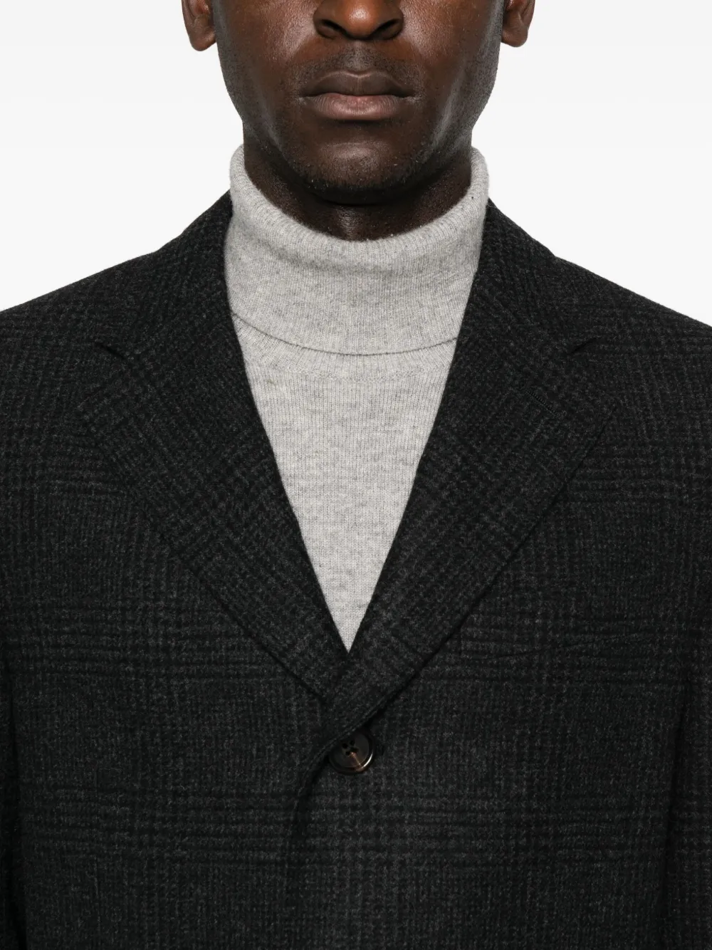 Corneliani Geruite jas met knopen Grijs