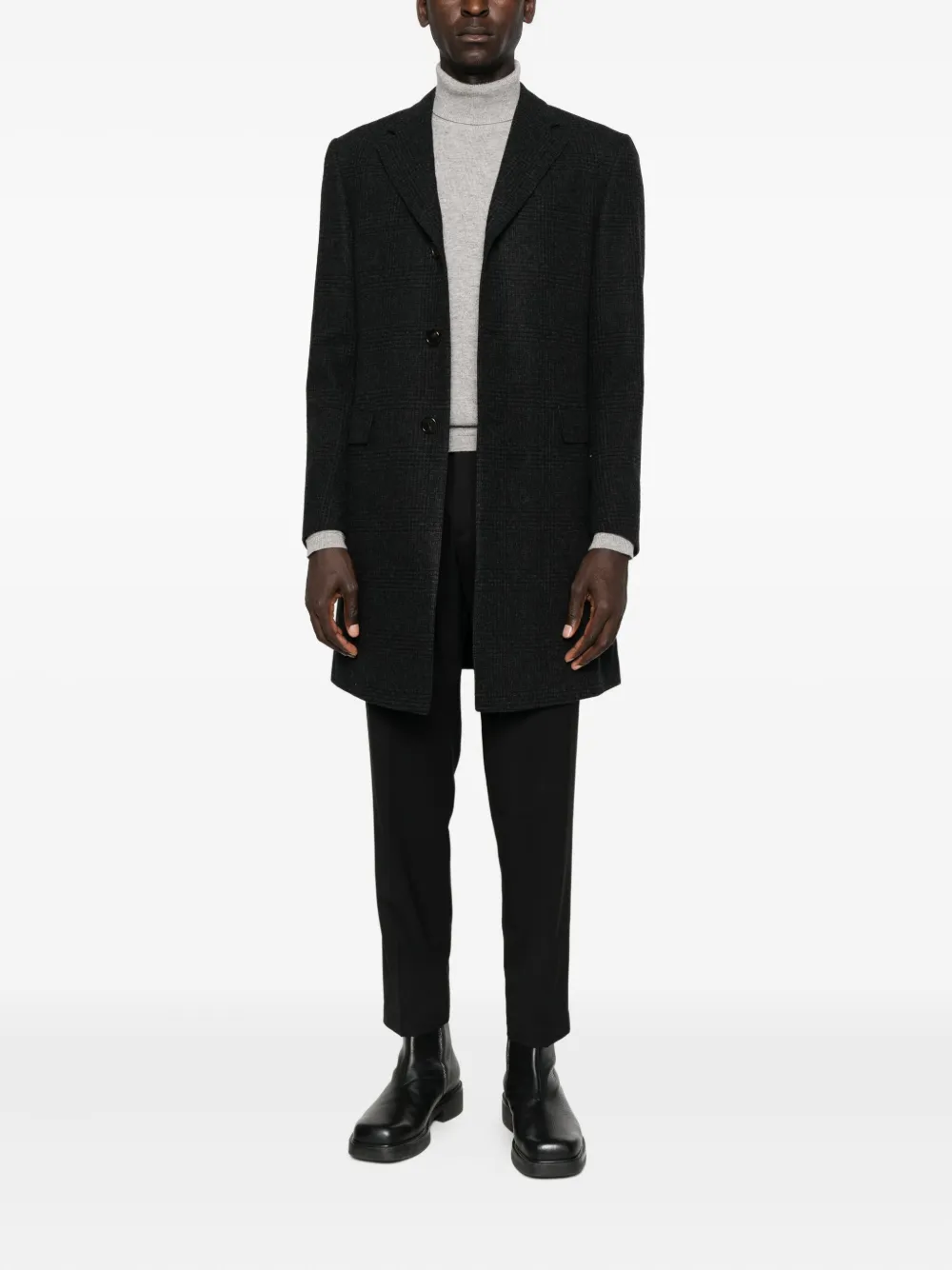 Corneliani checked button coat | Single Breasted Coats | Image 2