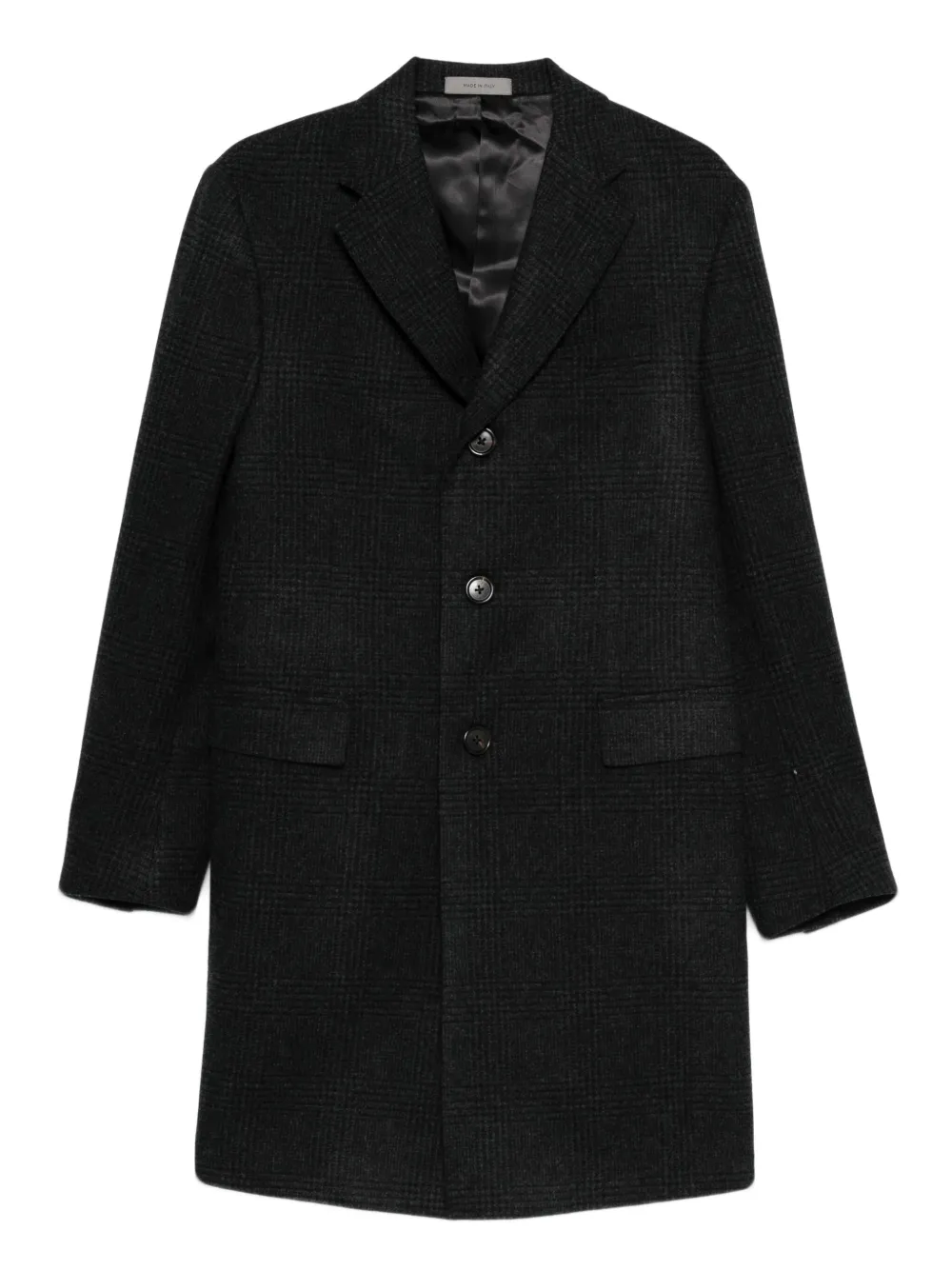 Corneliani checked button coat | Grey | Image 1