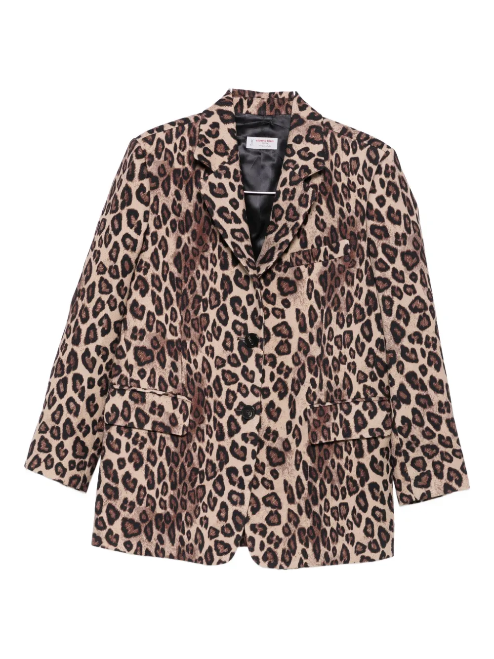 Alberto Biani Leopard-print Button Blazer In Animal Print