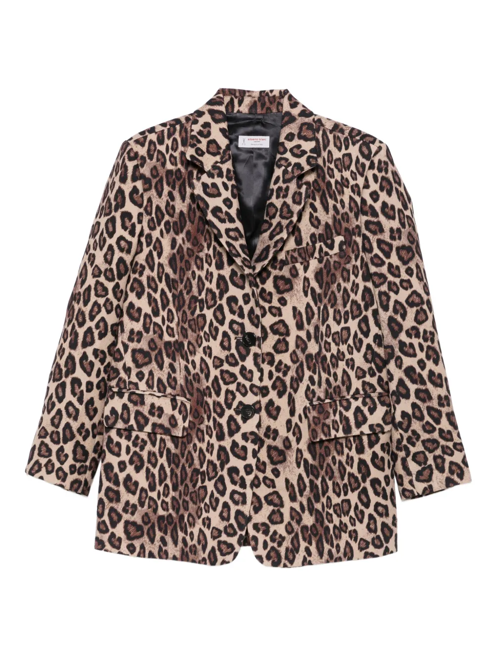 Alberto Biani leopard-print button blazer | Brown | Image 1