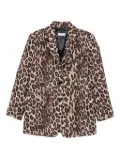 Alberto Biani leopard-print button blazer - Brown