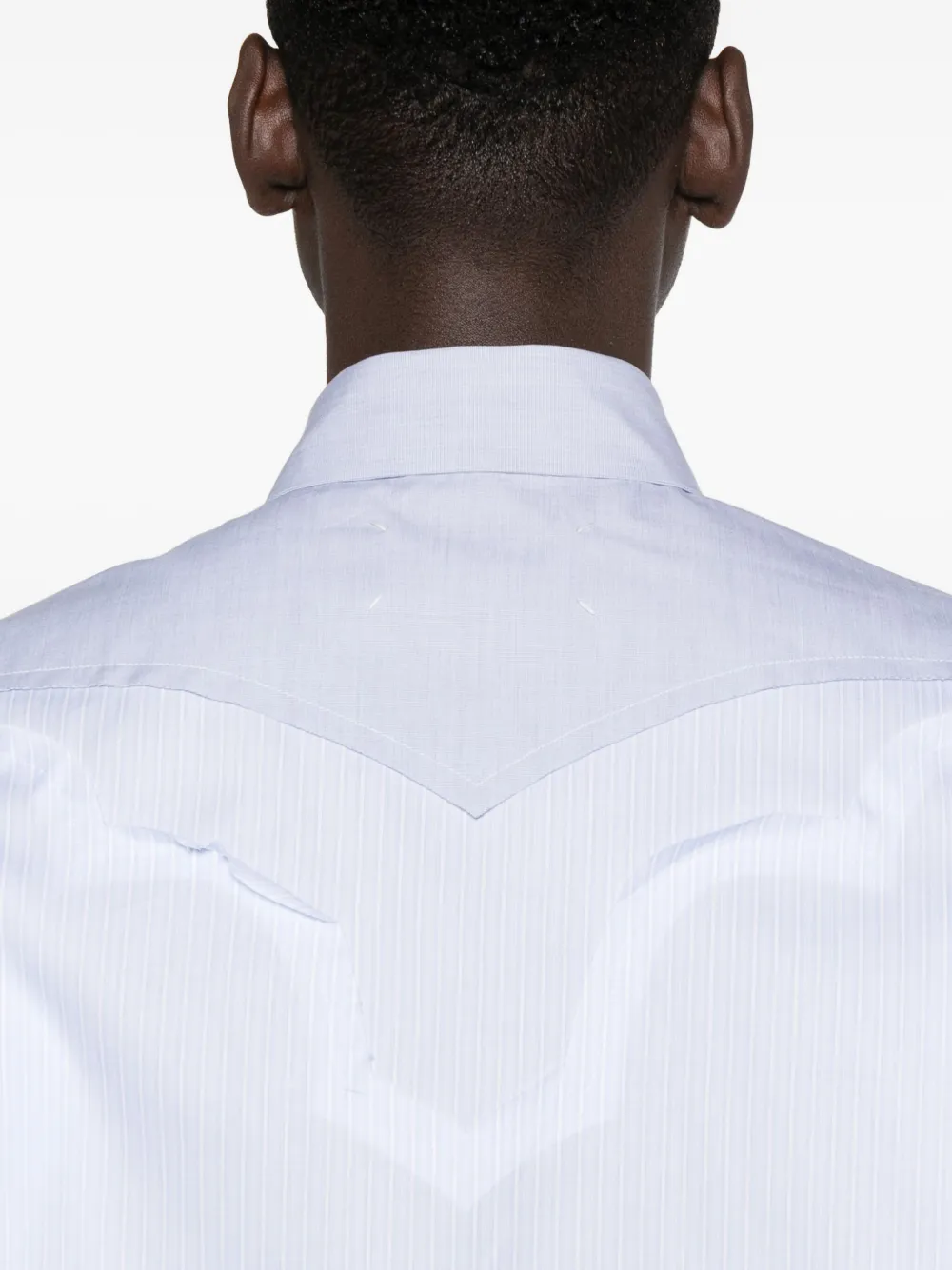 Maison Margiela Tweekleurig overhemd met yoke-detail Blauw