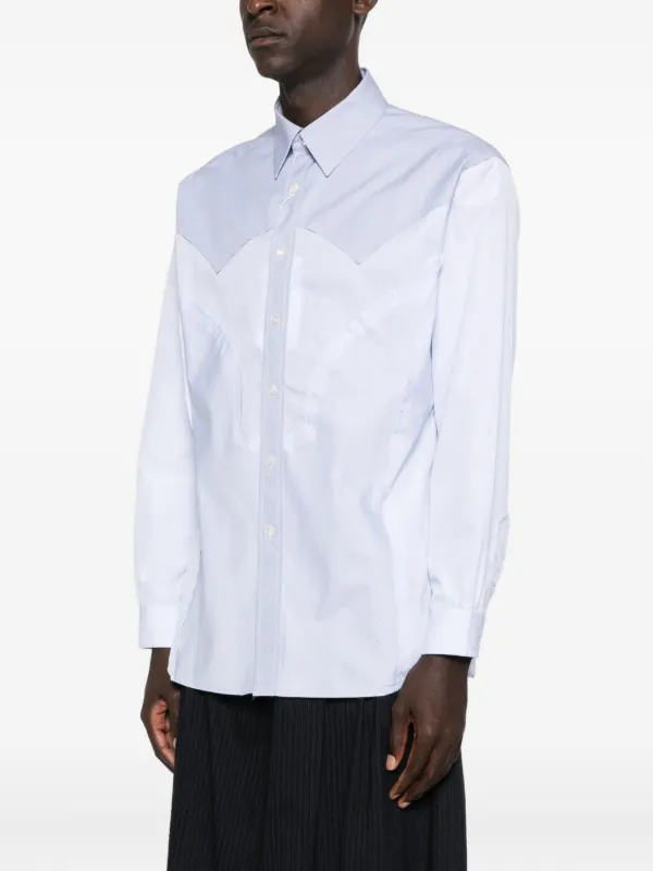 Maison Margiela バイカラーヨーク シャツ | ブルー | FARFETCH JP