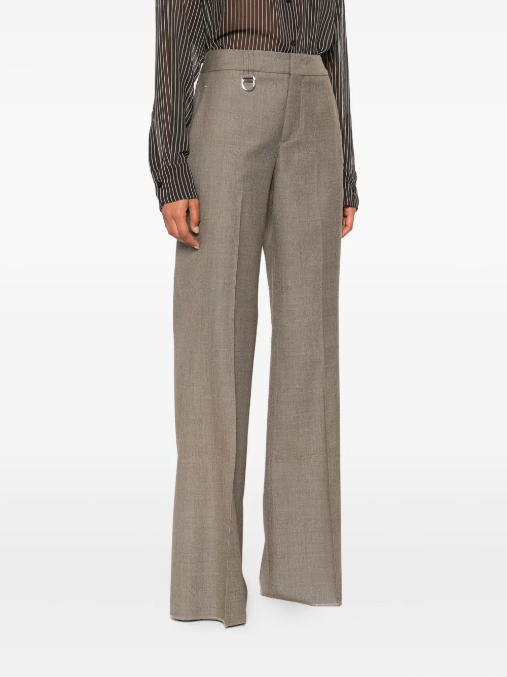 Seafarer Flared broek met ringdetail Bruin