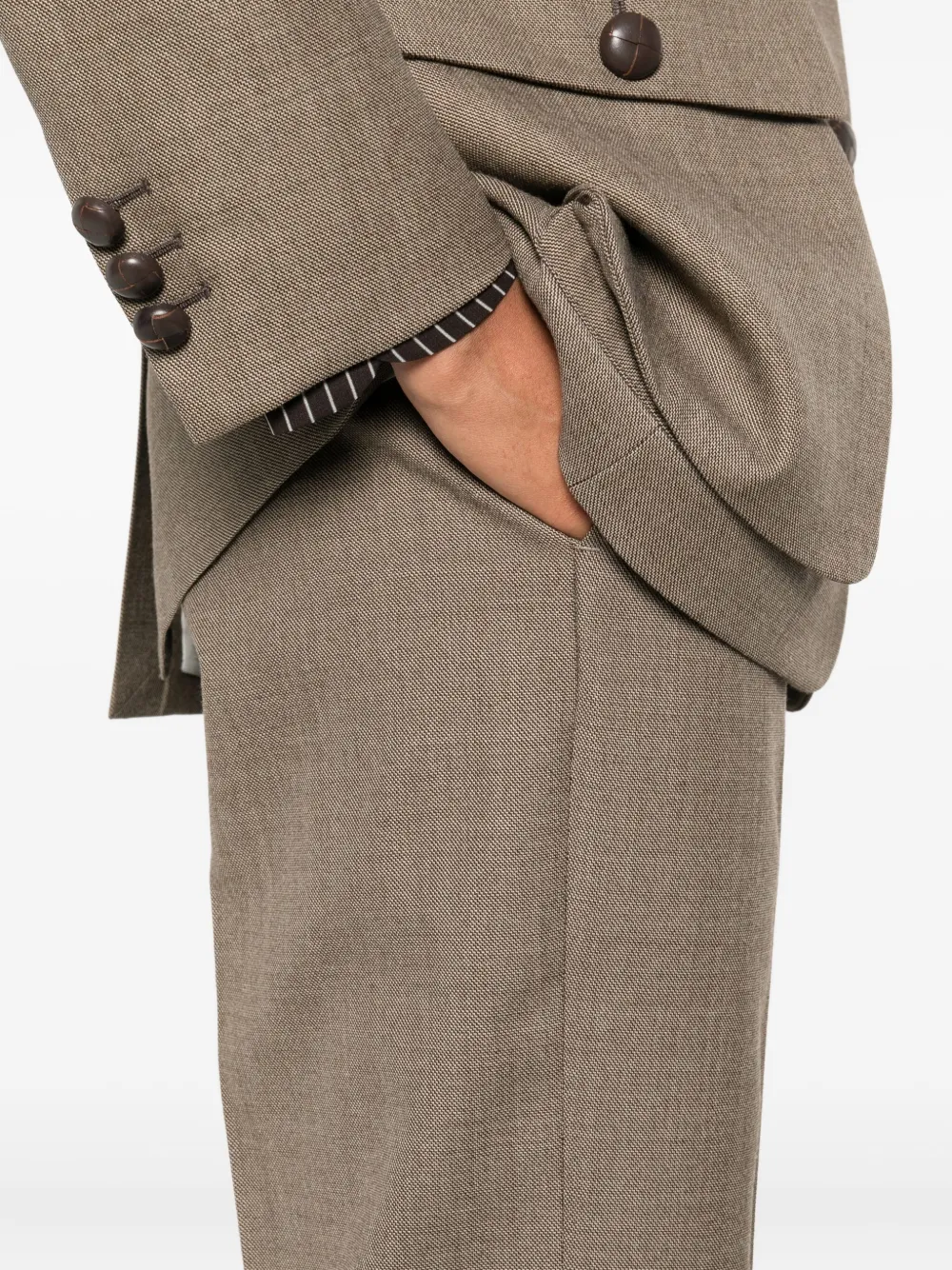 Seafarer Flared broek met ringdetail Bruin