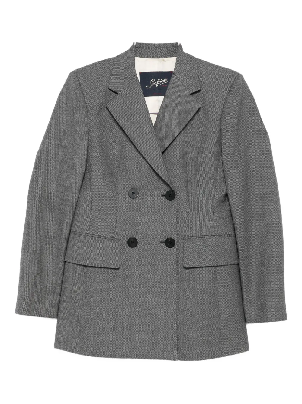 Seafarer Double-breasted Wool Blazer In Gray