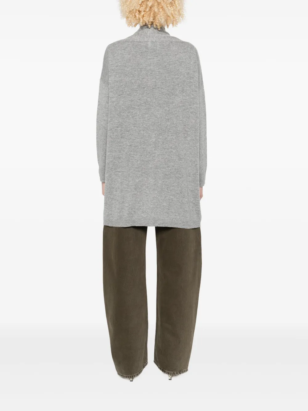 Allude Vest met opgestikte zak en open voorkant Grijs