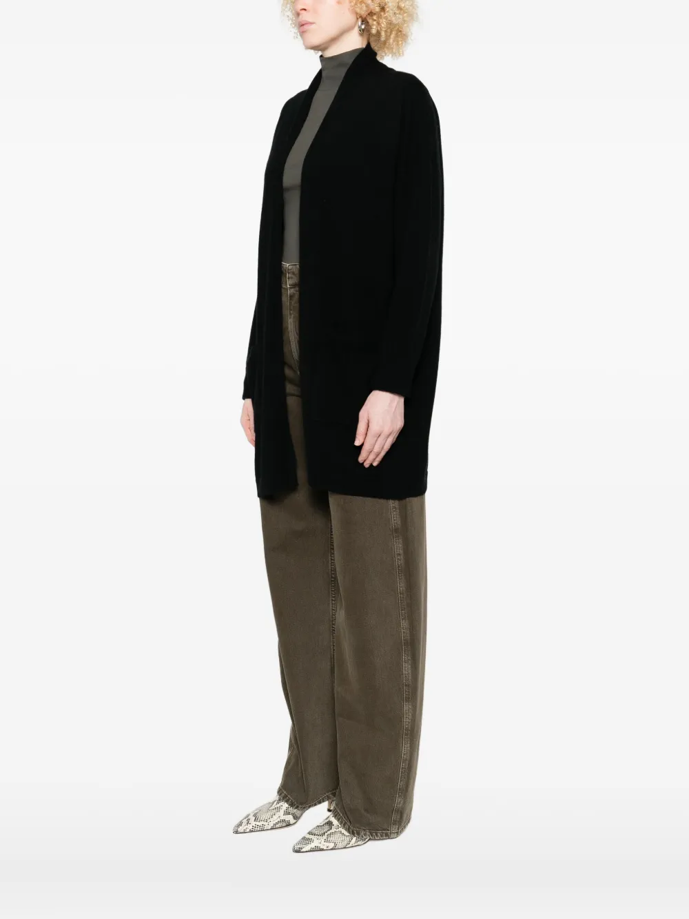 Allude Open-front Cardigan In Black