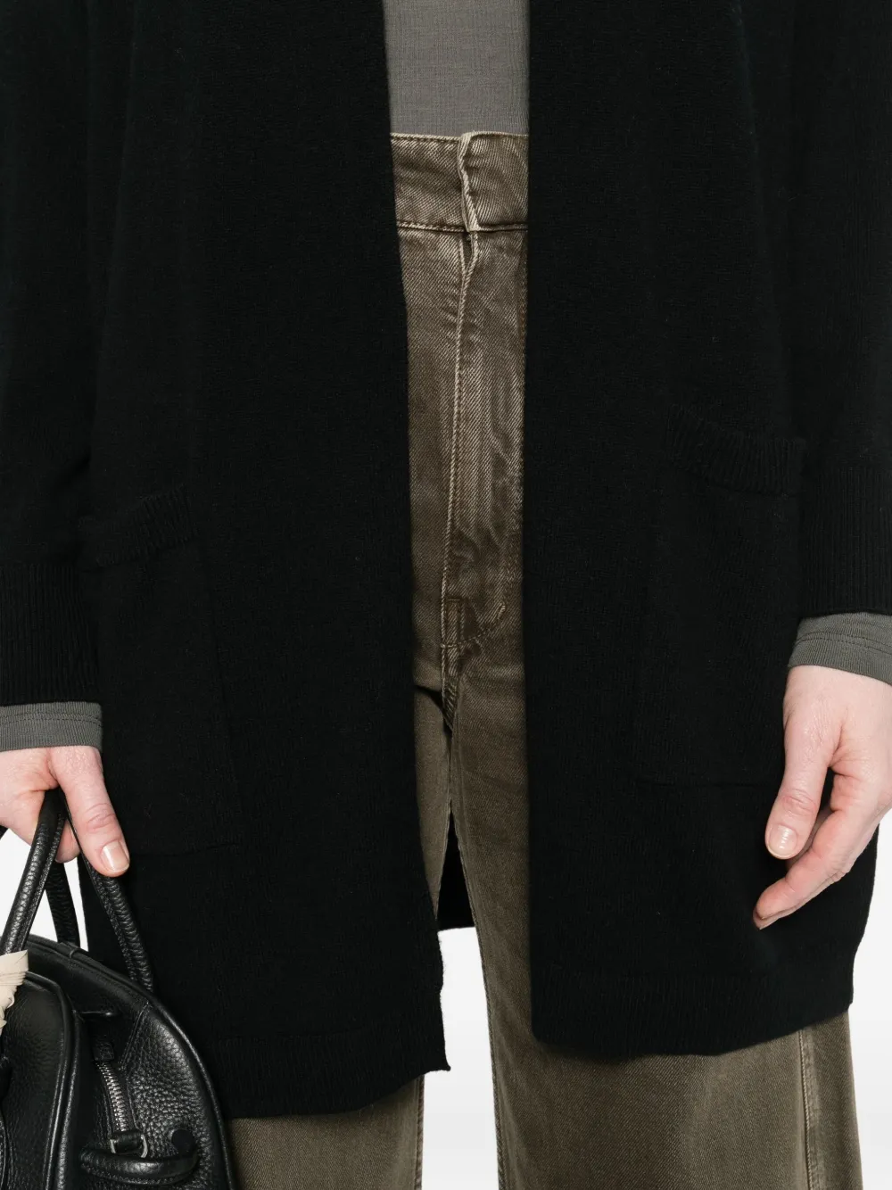 Allude Open-front Cardigan In Black