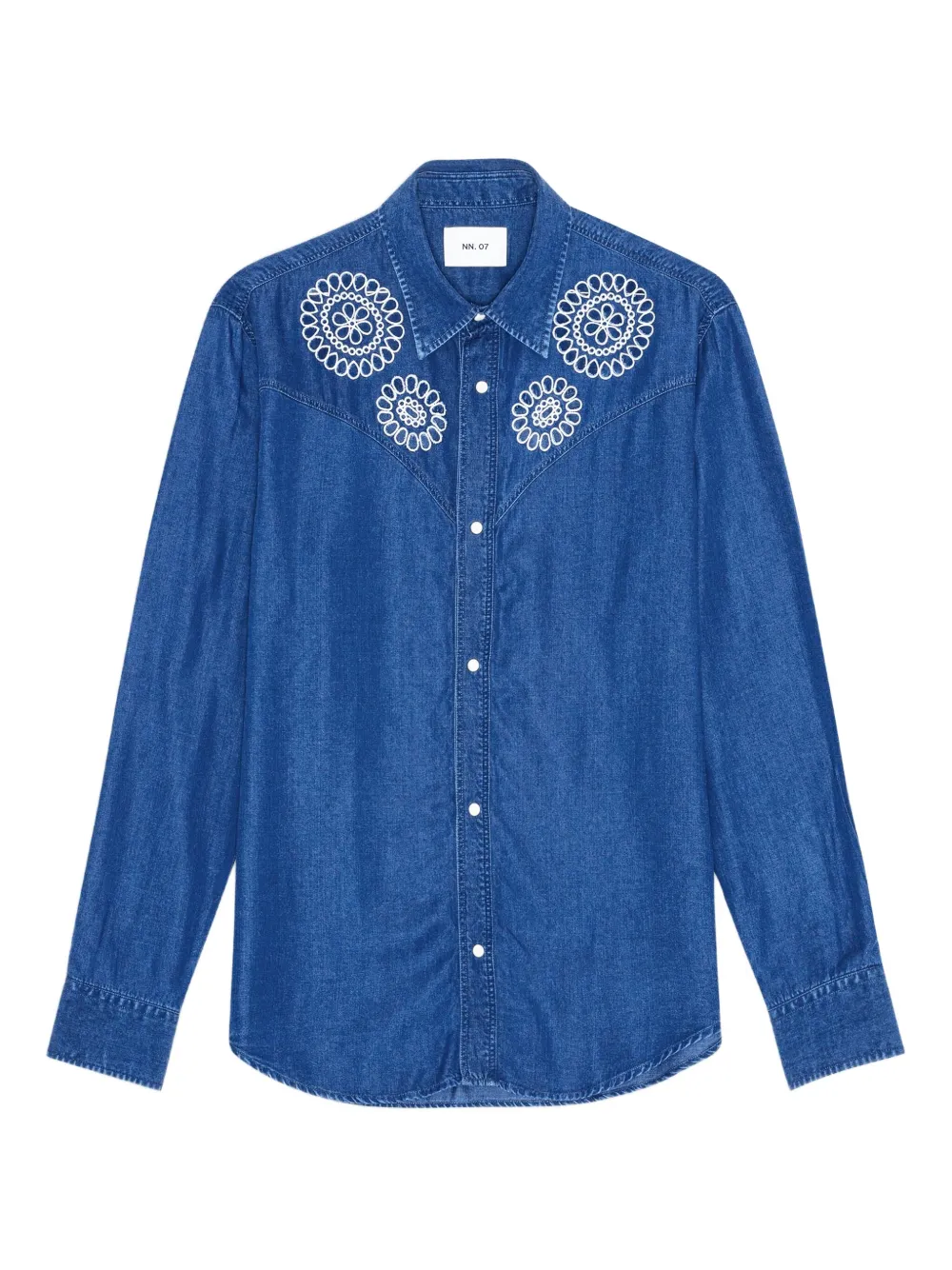 NN07 embroidered denim shirt | Blue | Image 1