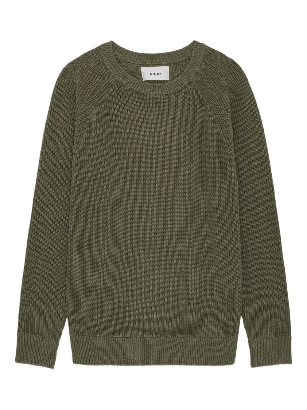 Nn07 Raglan-sleeve Ribbed Sweater In Green