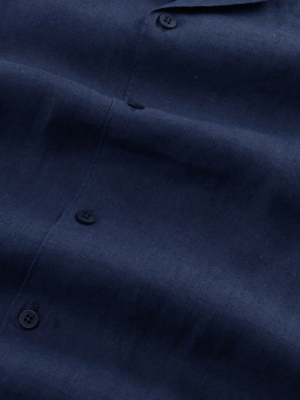 NN07 Linnen overhemd met reverskraag Blauw