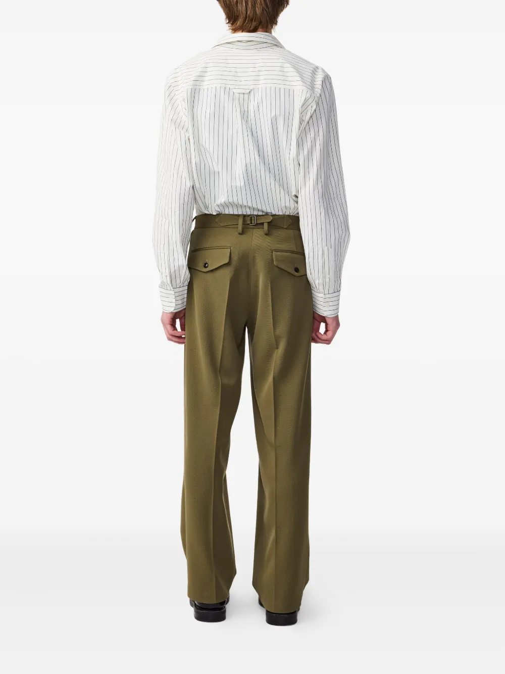 NN07 Justin broek met geplooide voorkant Groen