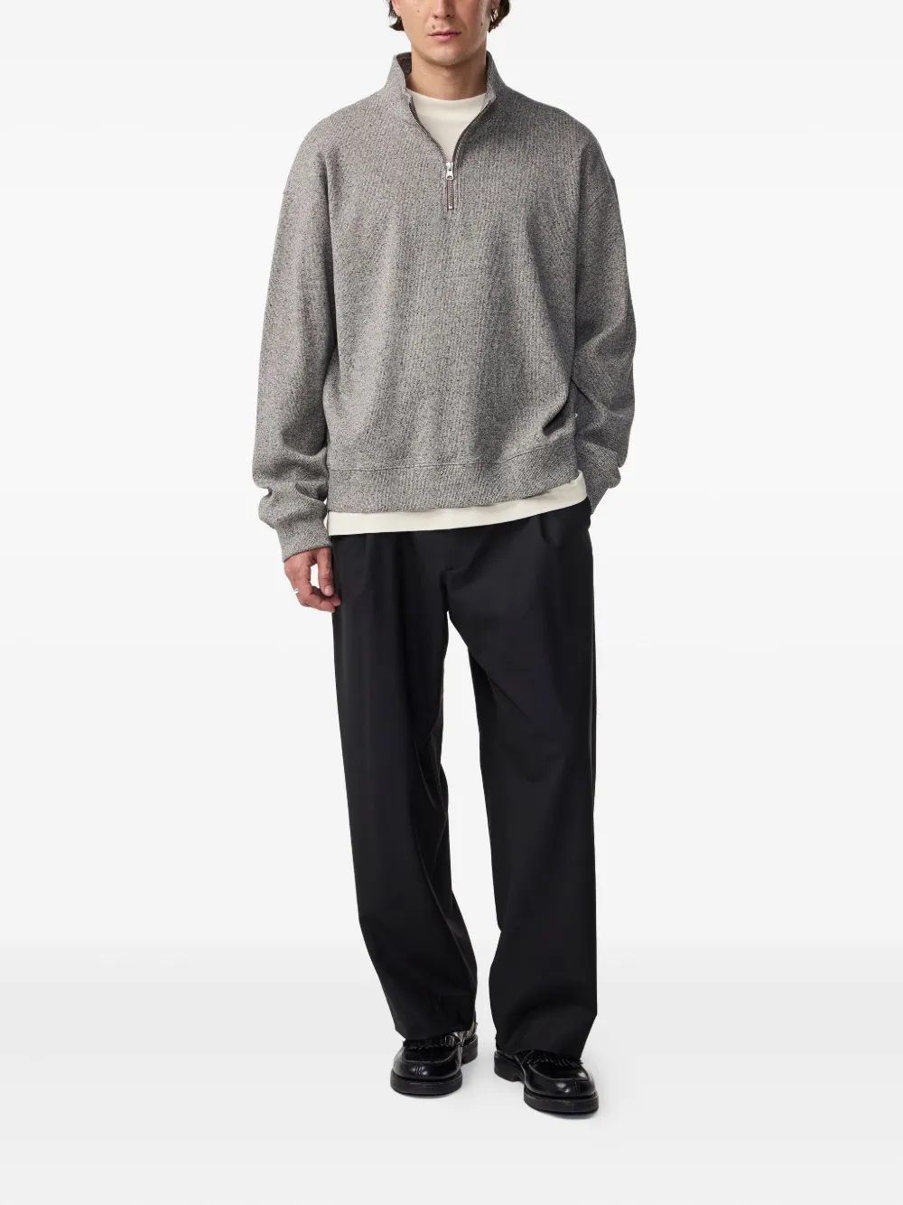 Nn07 David Half-zip Sweatshirt In Gray