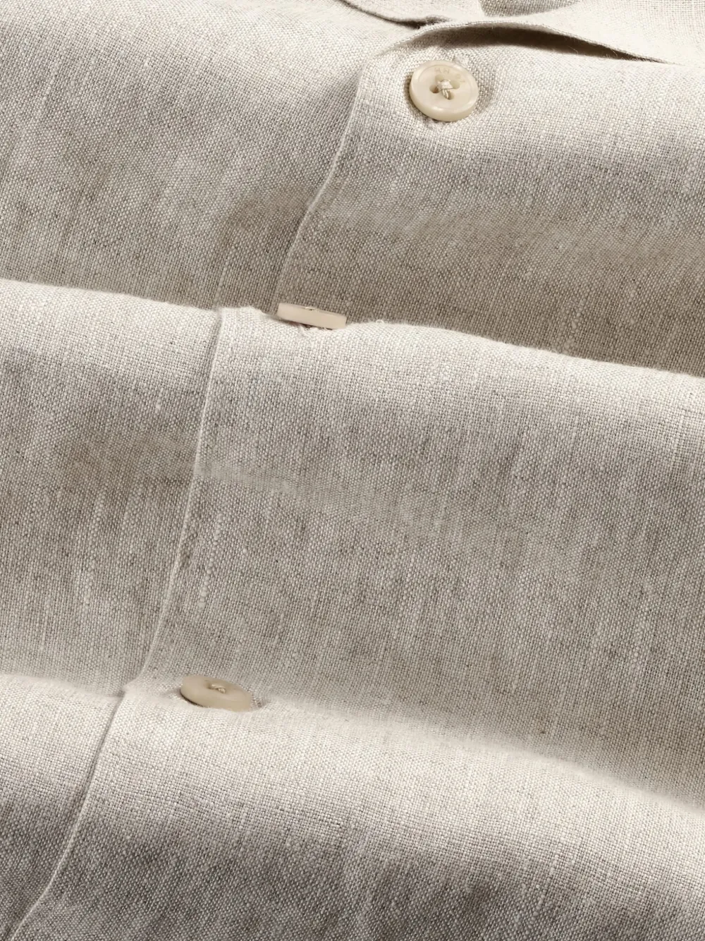 NN07 Julio linnen overhemd met korte mouwen Beige