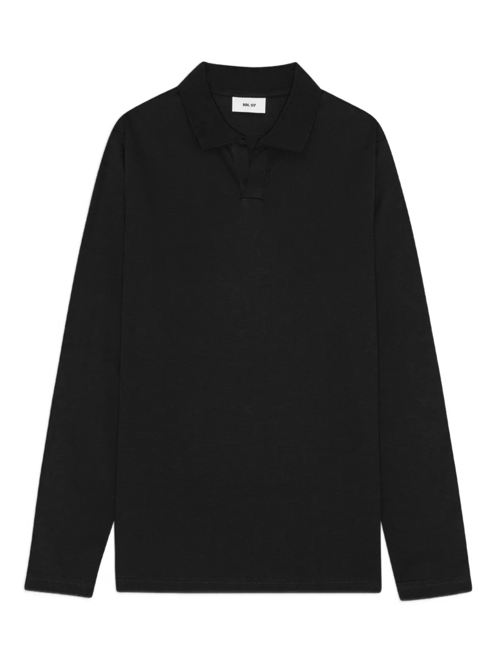NN07 T-shirt met polokraag en lange mouwen Zwart