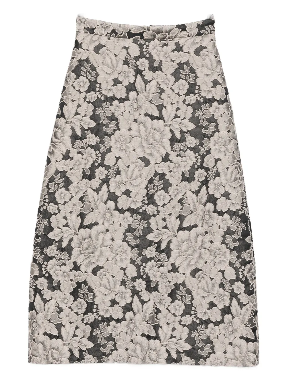 Lunatica Milano Floral-print Maxi Skirt In Neutral