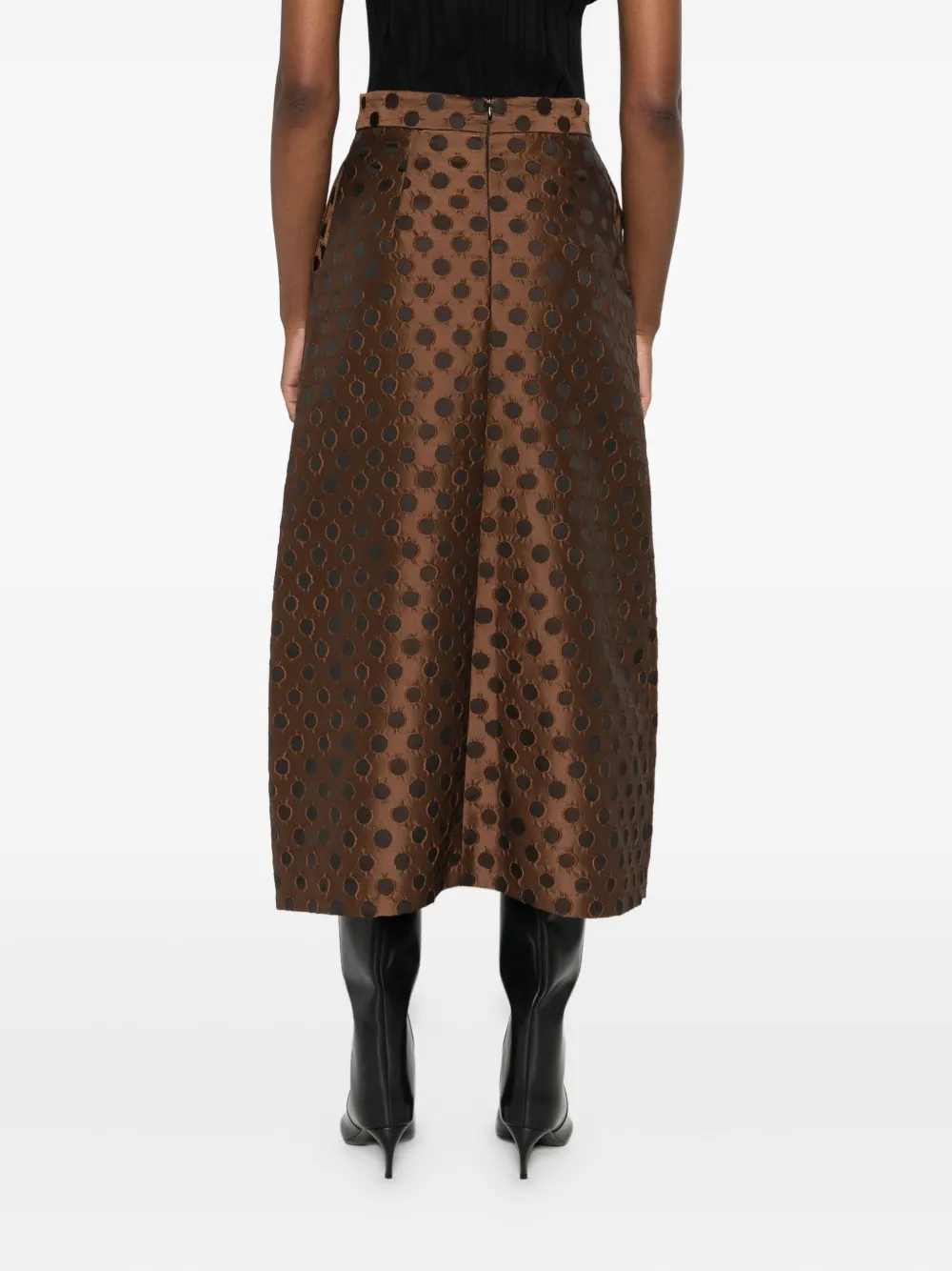 Lunatica Milano Printed A-line Skirt In Brown