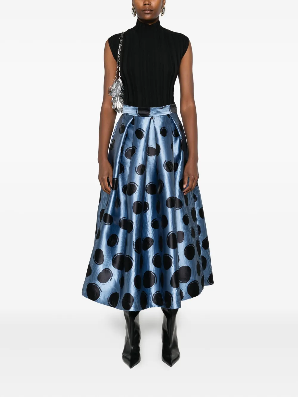 Lunatica Milano pleated maxi skirt - Blauw