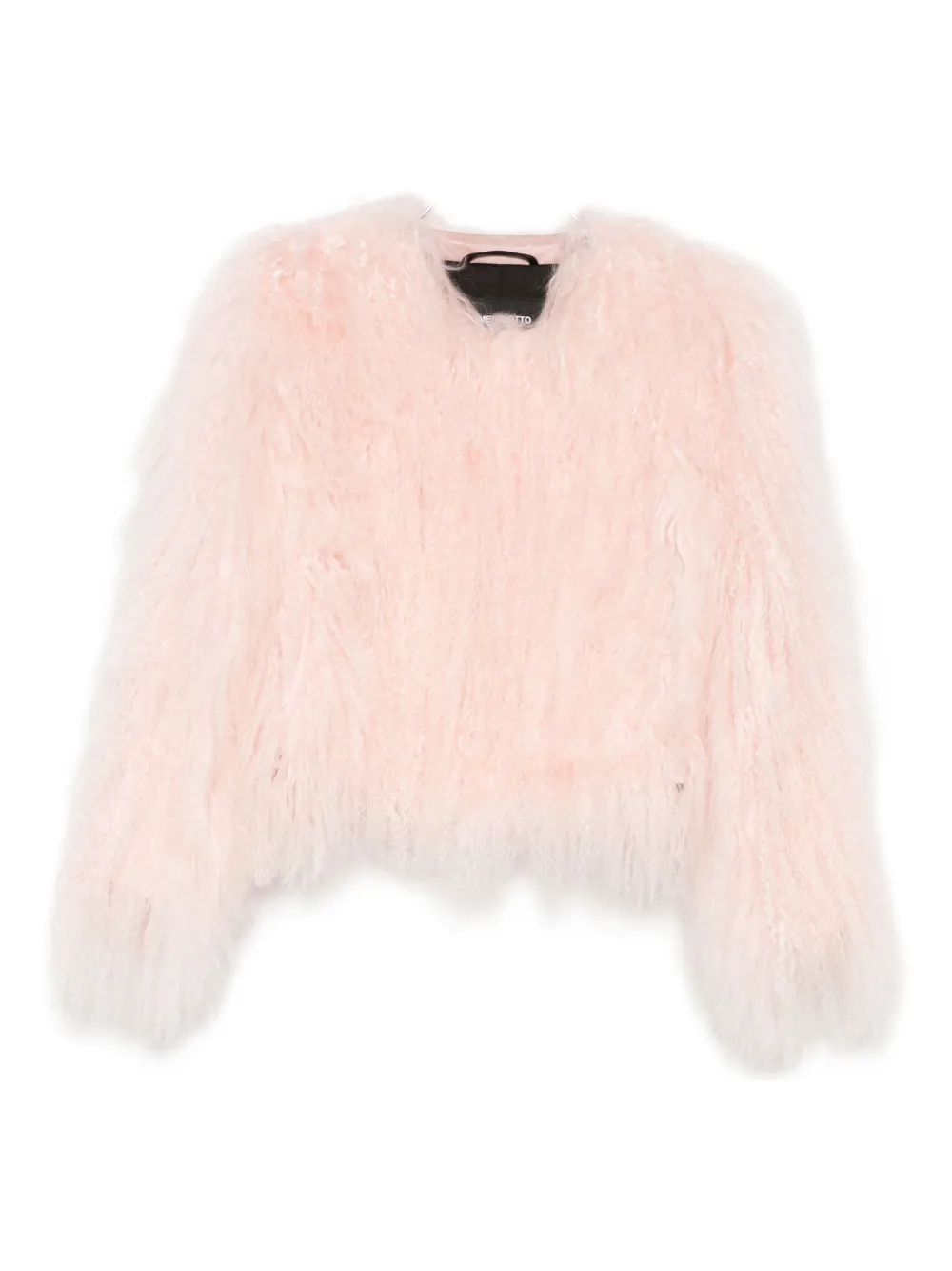 Numerootto Fluffy-textured Cropped Jacket In Pink