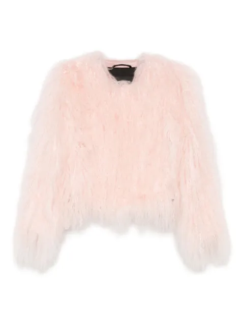 Numerootto fluffy-textured cropped jacket