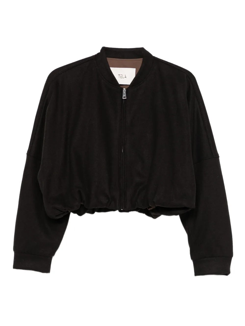 Tela crop-length bomber jacket | Black | Image 1