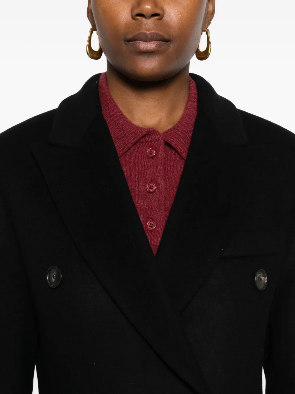 Tela Jas met dubbele rij knopen Zwart