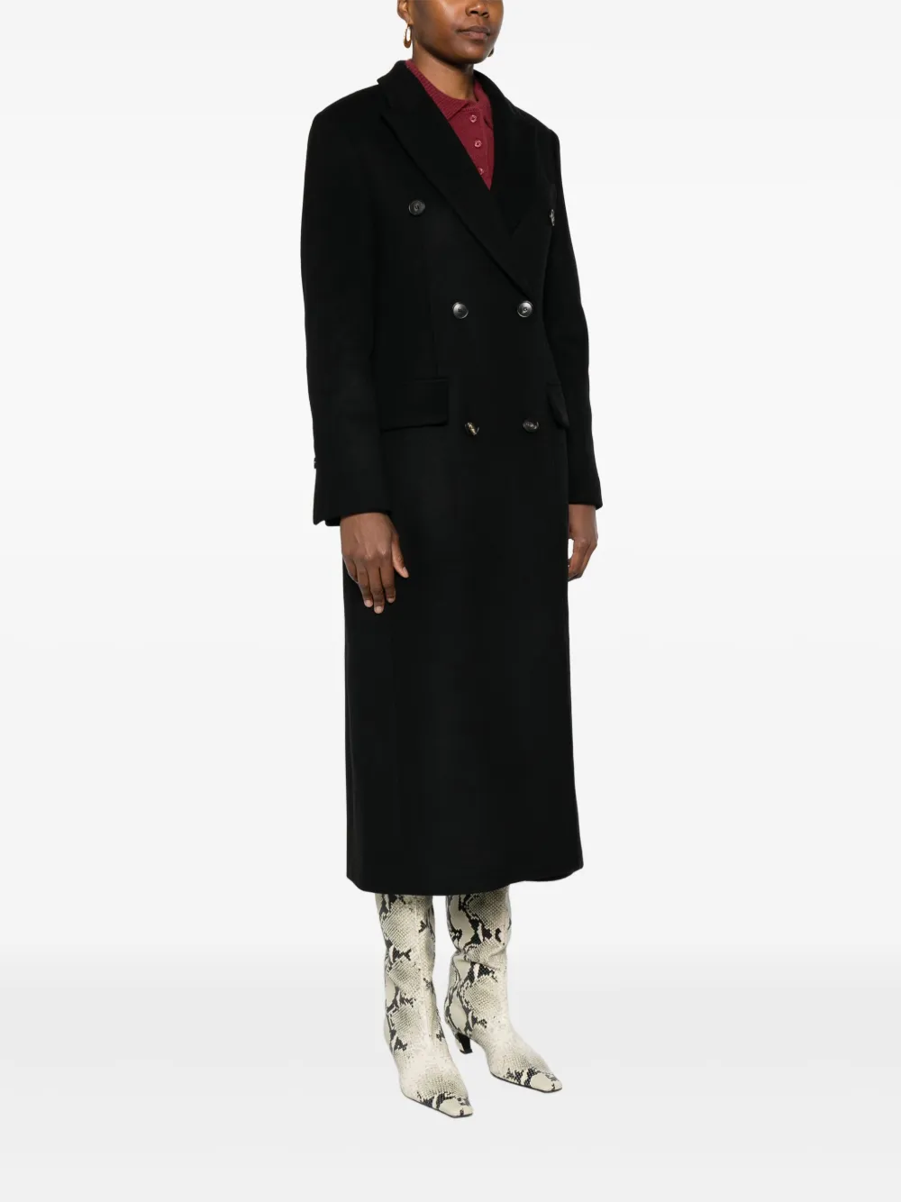 Tela Jas met dubbele rij knopen Zwart