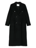 Tela double-breasted coat - Black