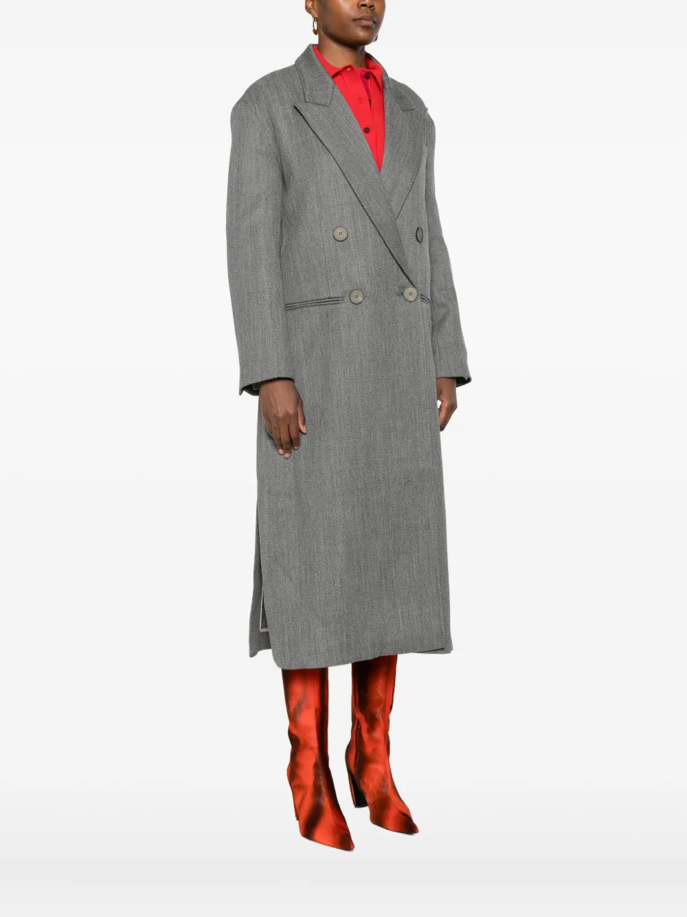 Tela Jas met dubbele rij knopen Grijs