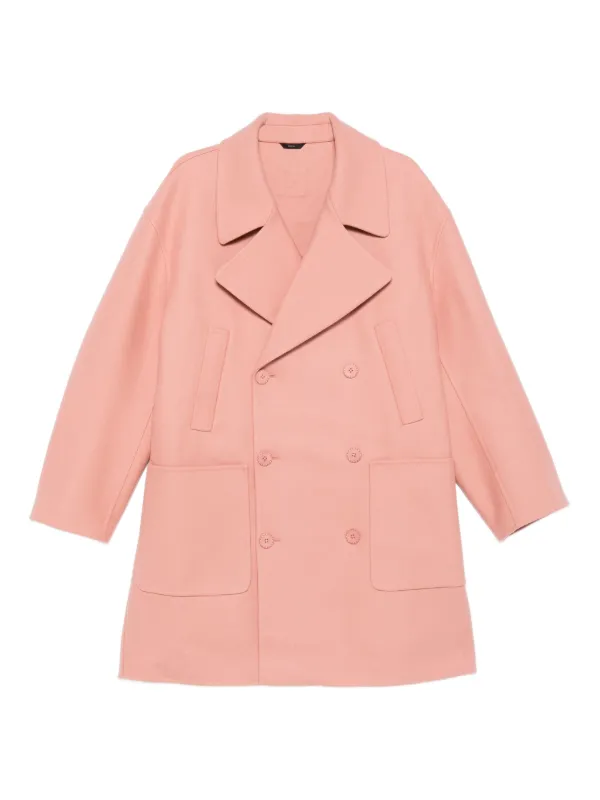Fendi Double-breasted Patch-pocket Coat in Pink