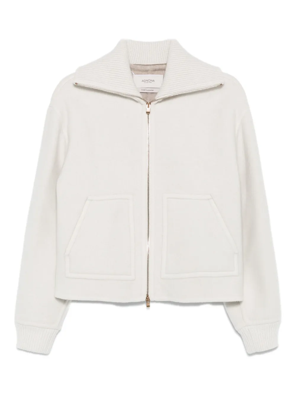 Agnona roll-neck zip-front jacket | White | Image 1
