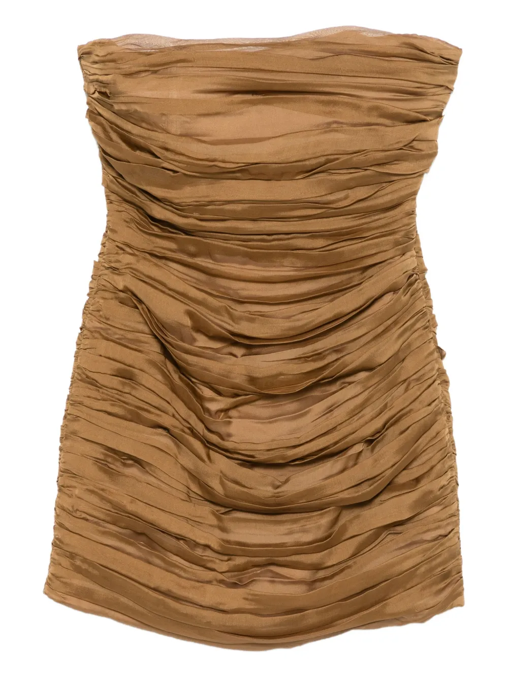 Raquel Diniz strapless silk mini dress | Brown | Image 1