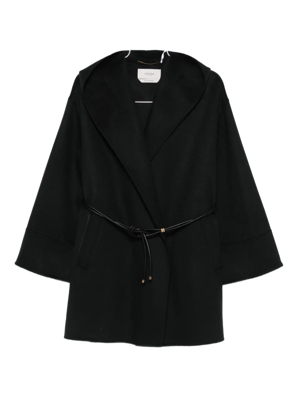 Agnona Jacke hooded belted coat | Black | Image 1