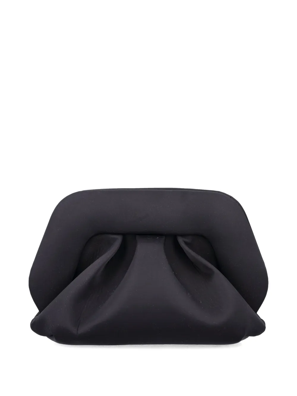 Themoirè Gea Satin-pleated Clutch Bag In Black
