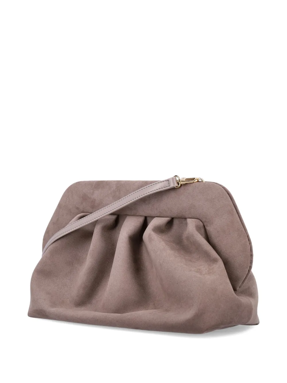 Themoirè Bios Pleated Clutch Bag In Brown