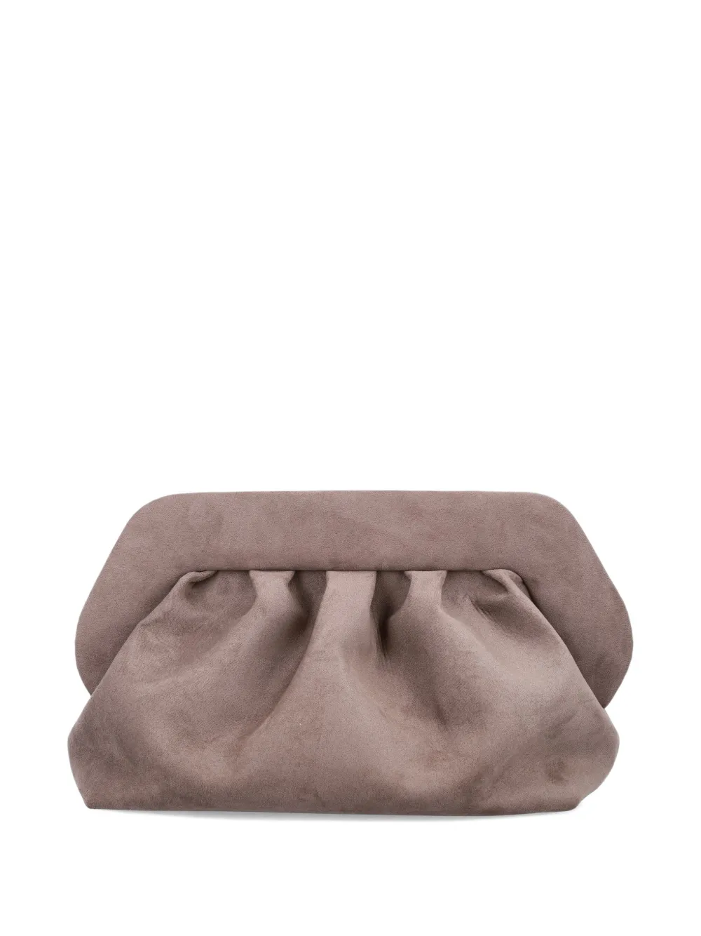 Themoirè Bios Pleated Clutch Bag In Brown
