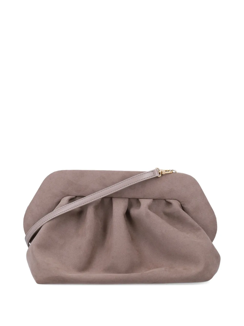 Themoirè Bios Pleated Clutch Bag In Brown