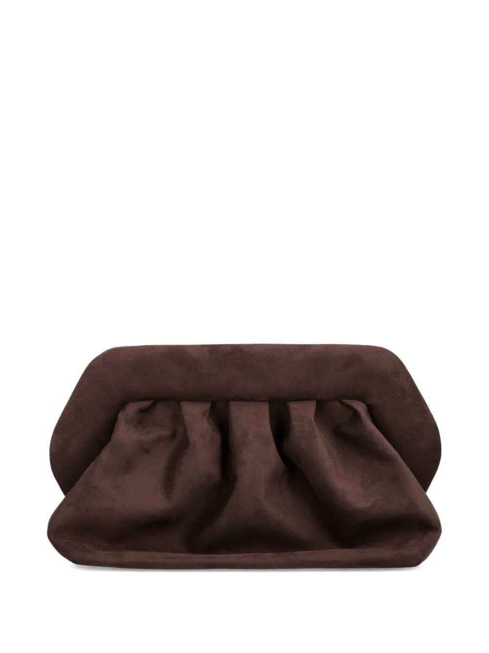 Themoirè Bios Pleated Clutch In Brown
