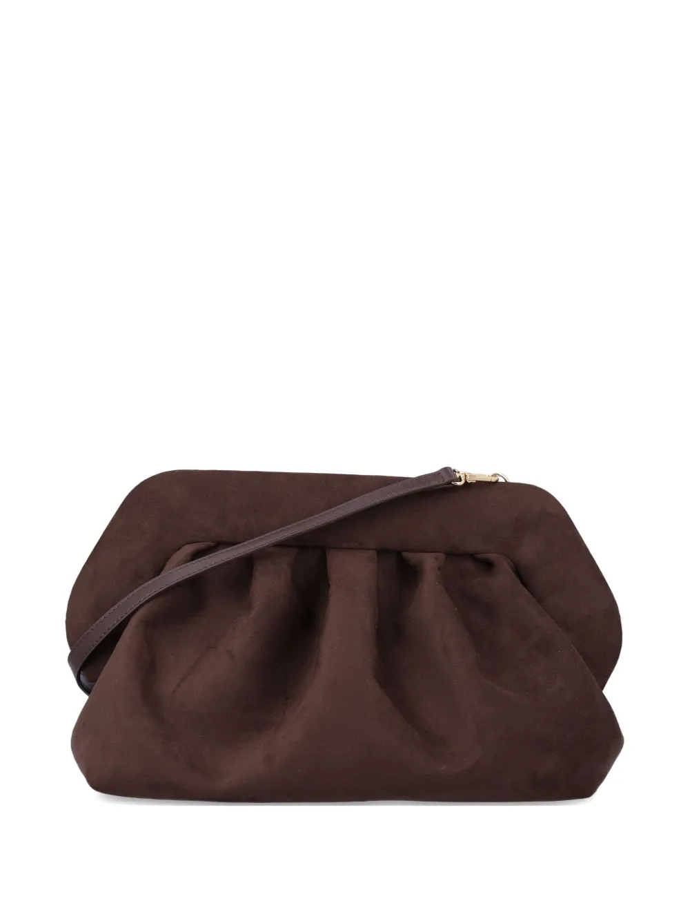 Themoirè Bios Pleated Clutch In Brown