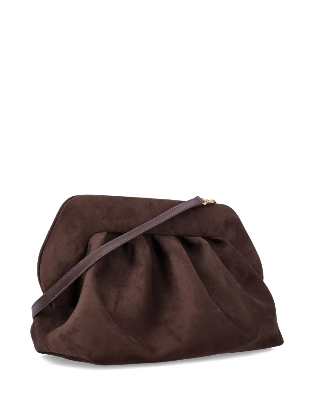 Themoirè Bios Pleated Clutch In Brown