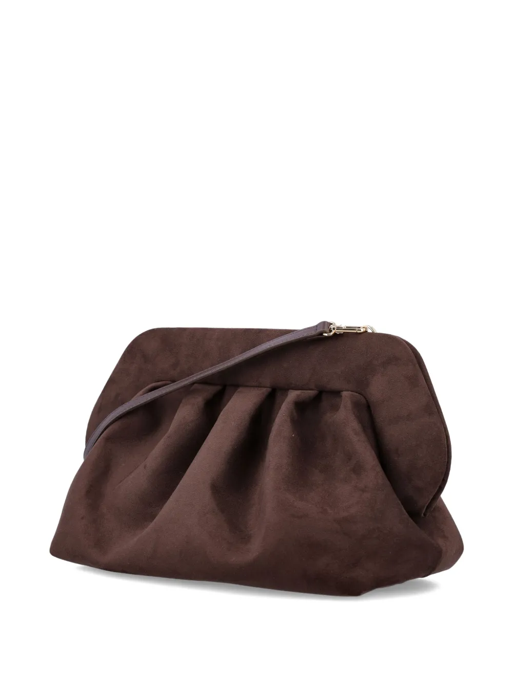 Themoirè Bios Pleated Clutch In Brown