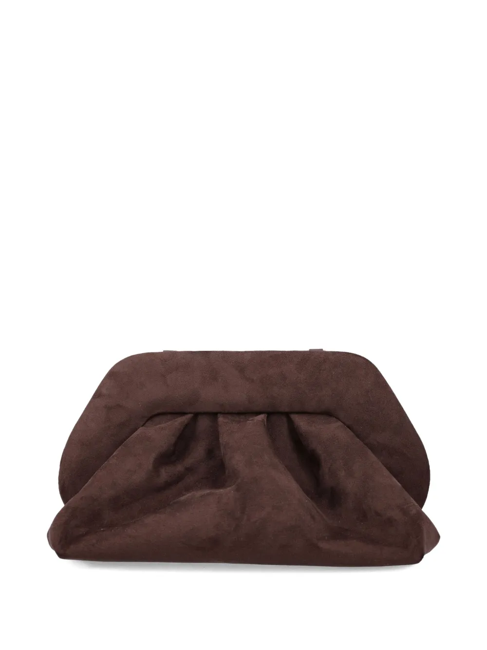 Themoirè Tia Pleated Clutch Bag In Brown