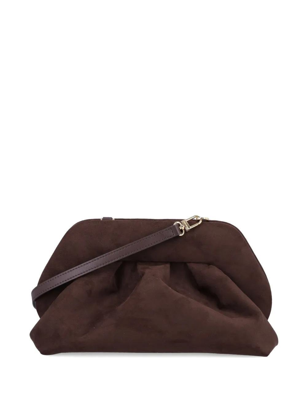 Themoirè Tia Pleated Clutch Bag In Brown
