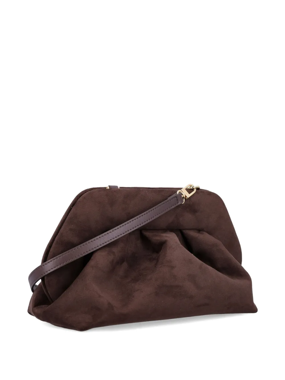 Themoirè Tia Pleated Clutch Bag In Brown