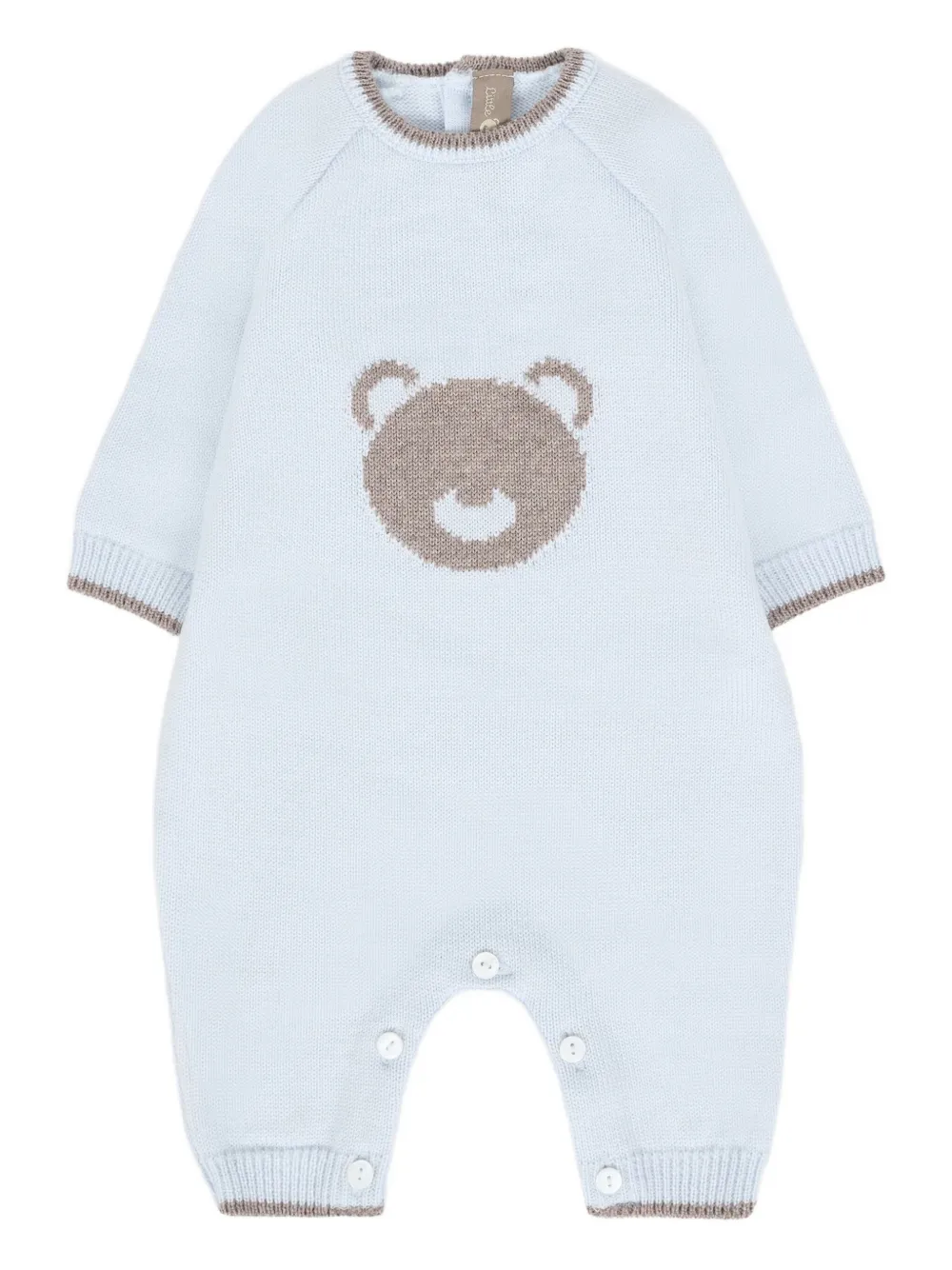 Little Bear Gebreide romper met beerdetail Blauw