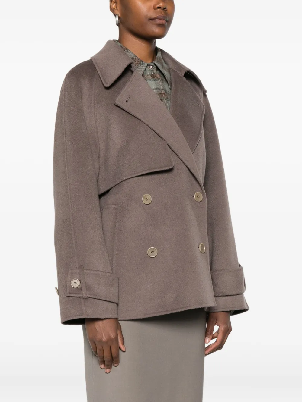 Joseph Double-breasted Wool Coat In Gray